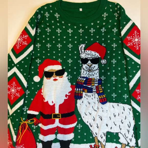 Ugly christmas sweater santa and llama size large - Picture 6 of 8
